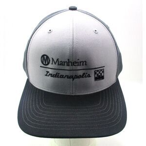 Manheim Indianapolis Auto Auction Gray / Black Snapback Trucker Hat Cap‎